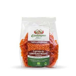 ESPIRALES DE LENTEJA ROJA CASTAGNO 250GR