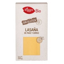 LASAÑA EN LAMINAS DE MAIZ Y ARROZ SIN GLUTEN EL GRANERO INTEGRAL 250GR
