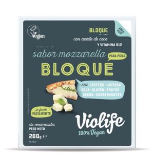 BLOQUE VEGANO PARA PIZZA SABOR MOZZARELLA 200GR