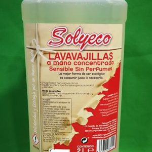 LAVAVAJILLAS A MANO CONCENTRADO SIN PERFUME SOLYECO 2L