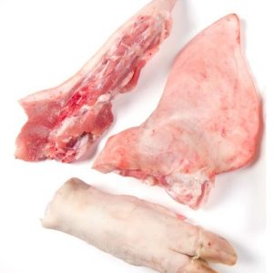 OREJA,RABO,MANO DE CERDO 4.15 €/500GR APROX.