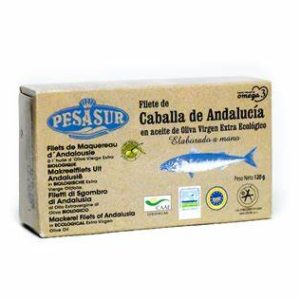 FILETES DE CABALLA EN ACEITE DE OLIVA LATA PESASUR 120 G.