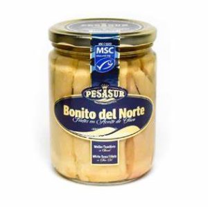 BONITO DEL NORTE EN ACEITE DE OLIVA VIRGEN EXTRA CRISTAL PESASUR 195GR