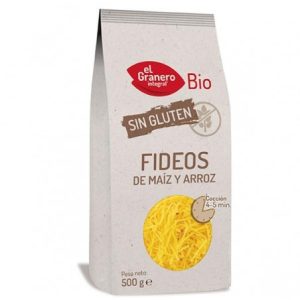 FIDEOS MAIZ Y ARROZ SIN GLUTEN EL GRANERO INTEGRAL 500GR